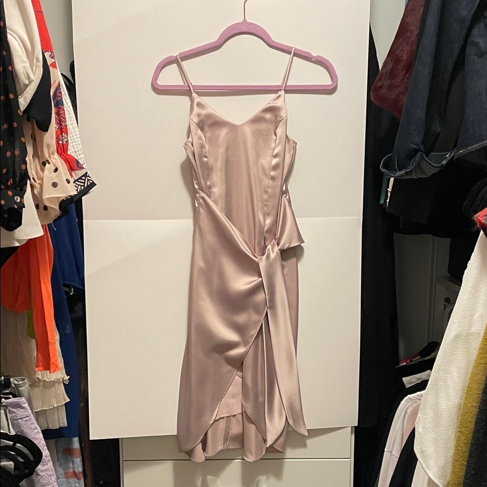 Chelsea28 Satin Blush Midi Dress